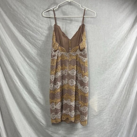 Storia Lace Slip Dress Womens M Open Back Above Knee Adjustable Straps V-neck - Picture 6 of 16